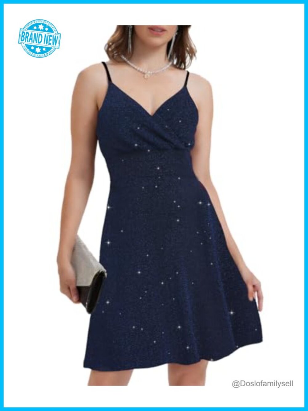 J.Corrine Sparkly Mini Dress Spaghetti Straps A-Line Party Prom Dress